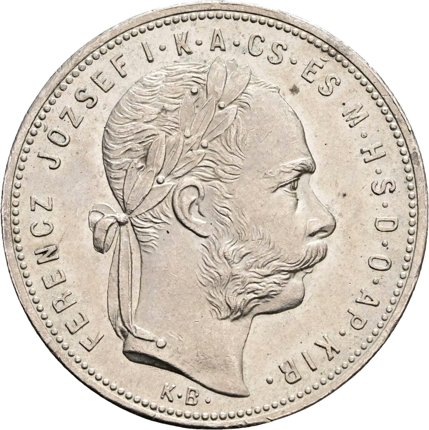 1 Forint Franz Joseph I. 1848-1916 1881 KB, Kremnitz – Vorderseite