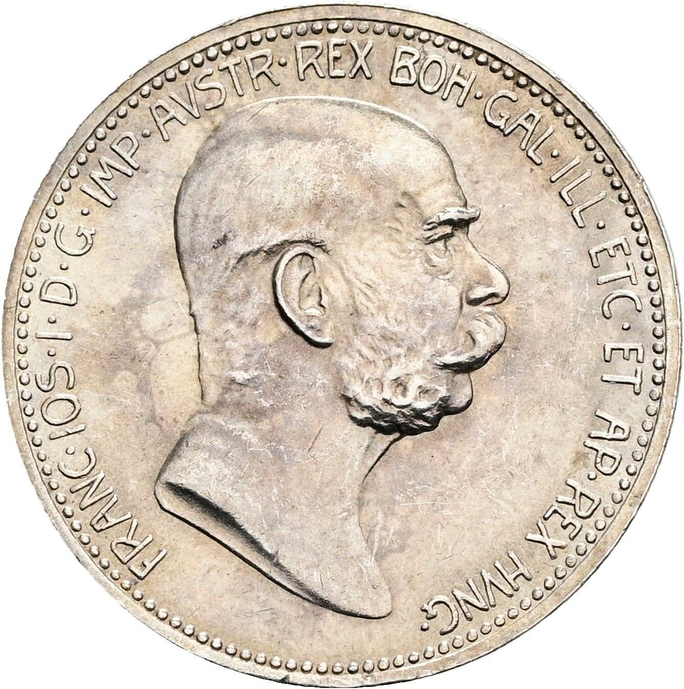 1 Krone Franz Joseph I. 1848-1916 1908 – Vorderseite