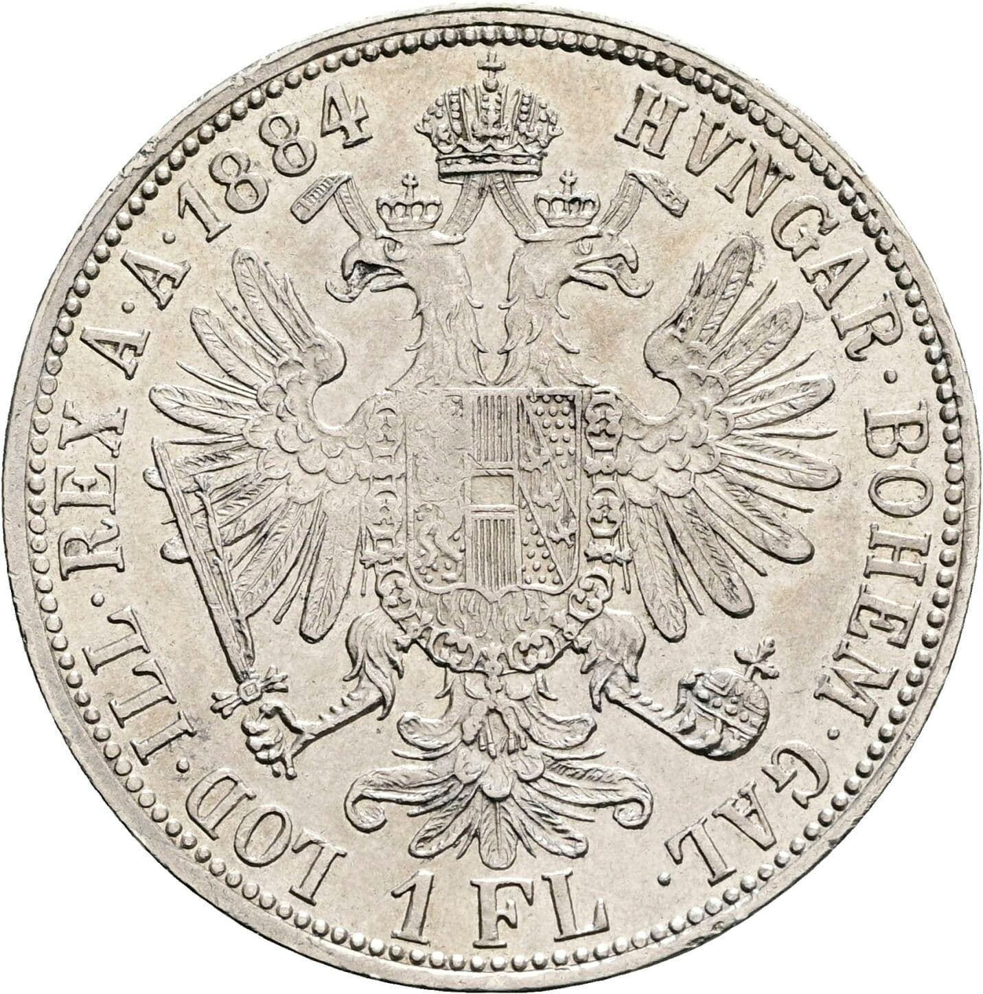 1 Gulden Franz Joseph I. 1848-1916 1884 – Rückseite