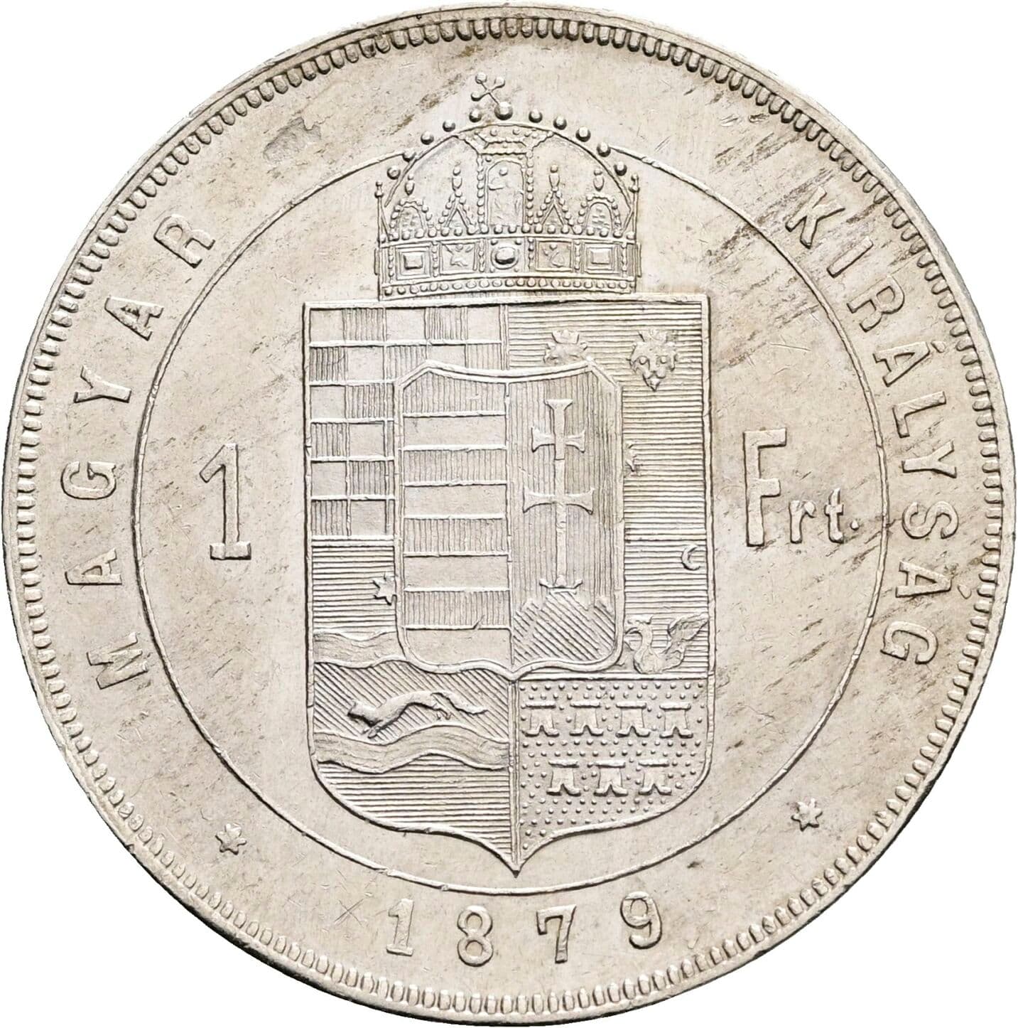 1 Forint Franz Joseph I. 1848-1916 1879 KB, Kremnitz – Rückseite