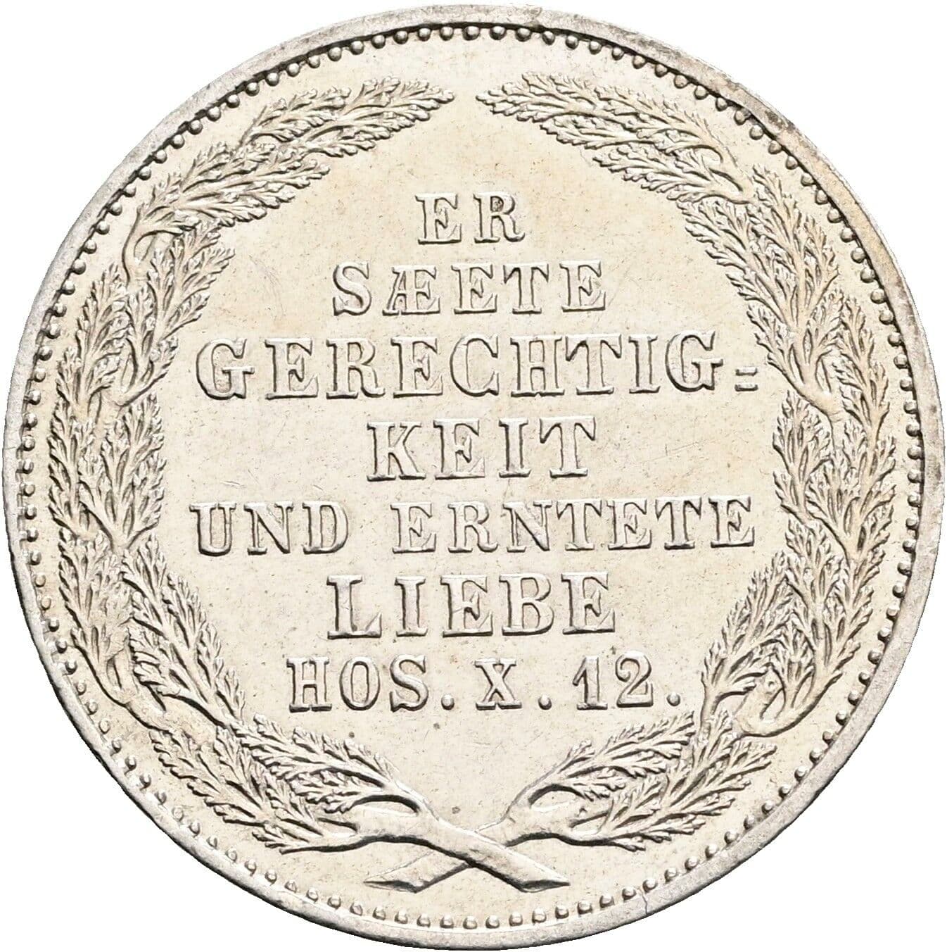 1/6 Taler Friedrich August II. 1854 – Rückseite