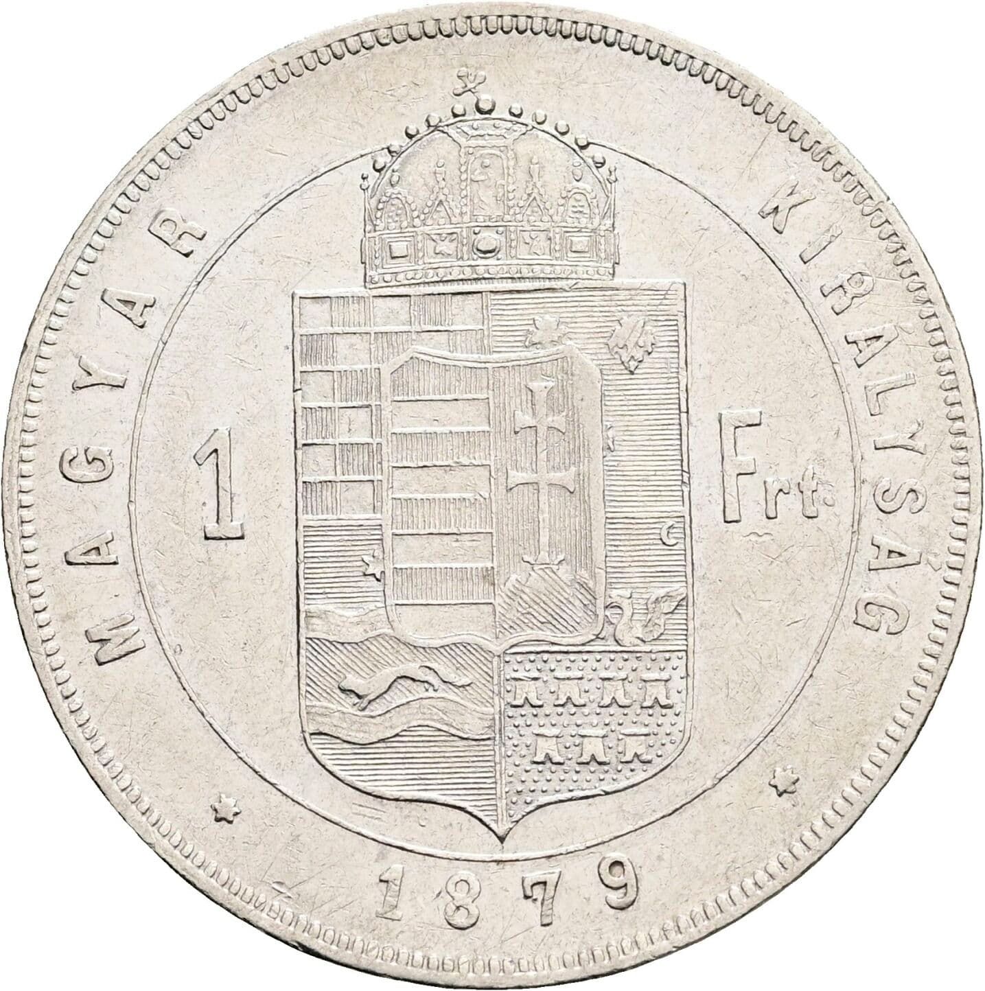 1 Forint Franz Joseph I. 1848-1916 1879 KB, Kremnitz – Rückseite