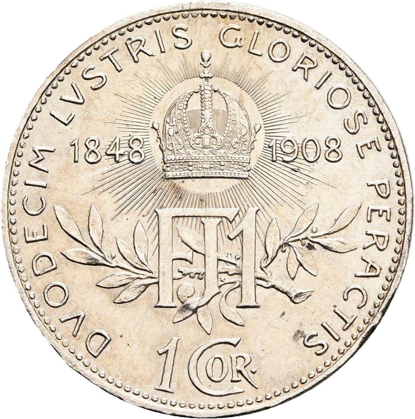 1 Krone Franz Joseph I. 1848-1916 1908 – Rückseite