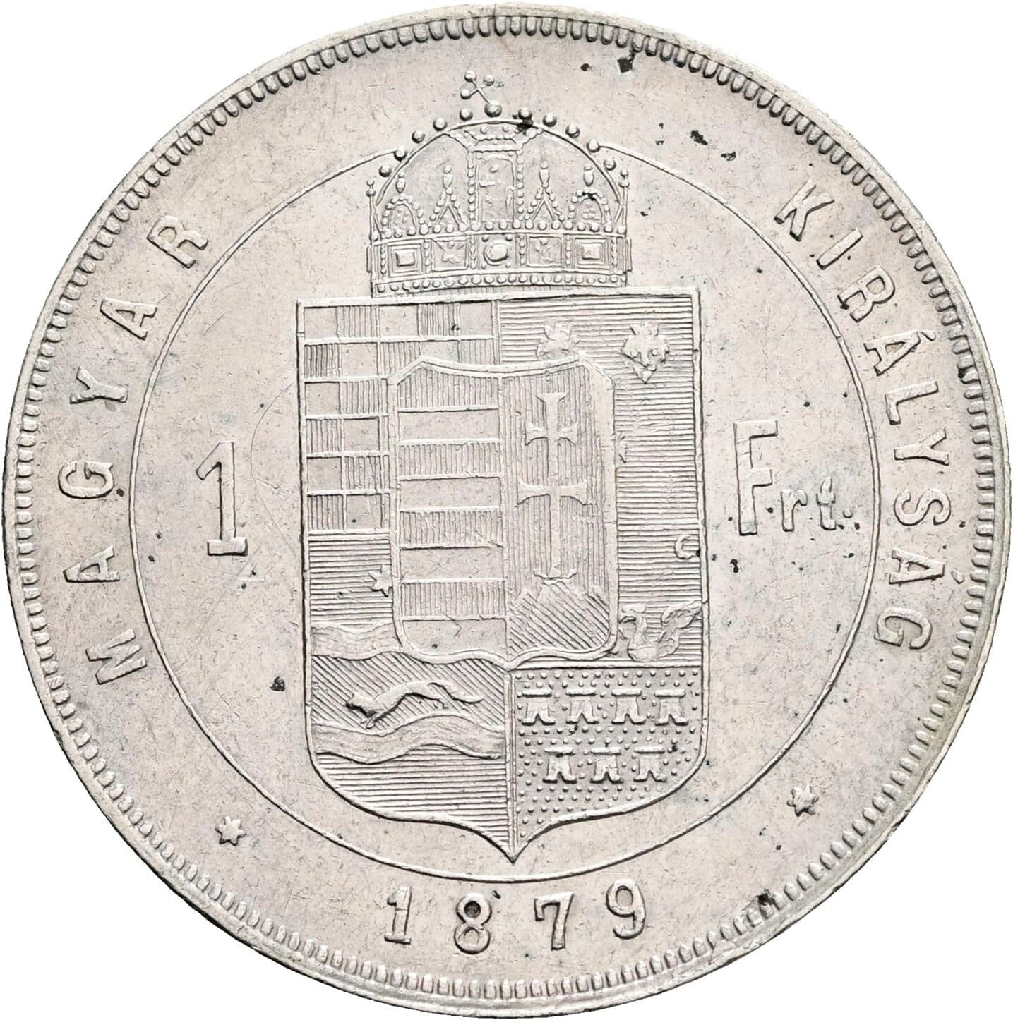 1 Forint Franz Joseph I. 1848-1916 1879 KB, Kremnitz – Rückseite