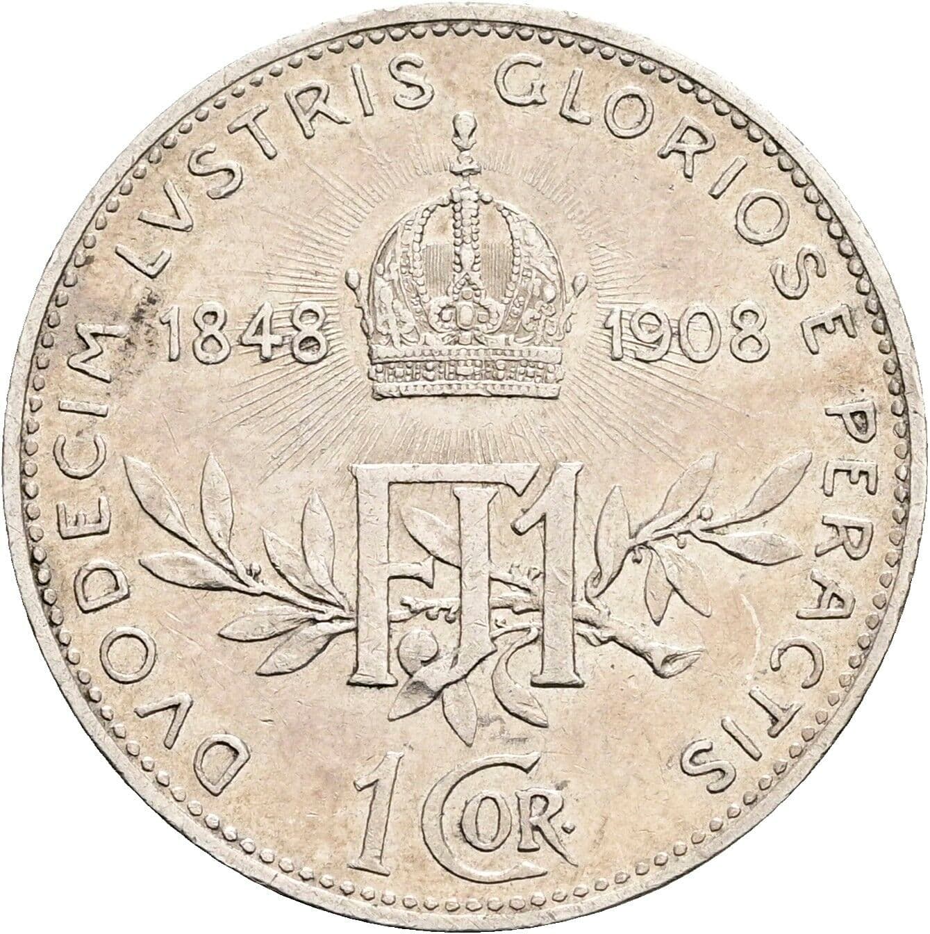 1 Krone Franz Joseph I. 1848-1916 1908 – Rückseite