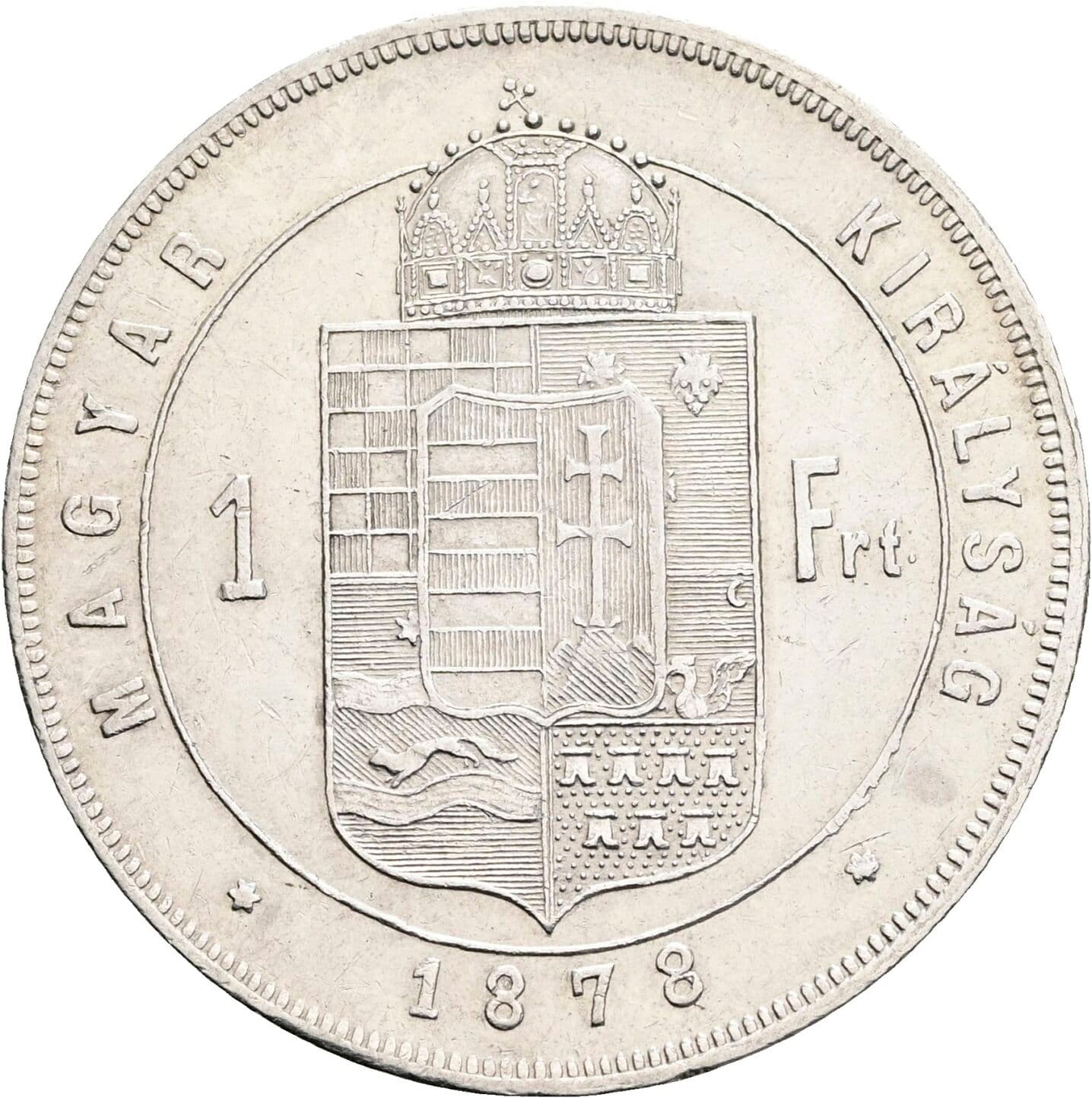 1 Forint Franz Joseph I. 1848-1916 1878 KB, Kremnitz – Rückseite