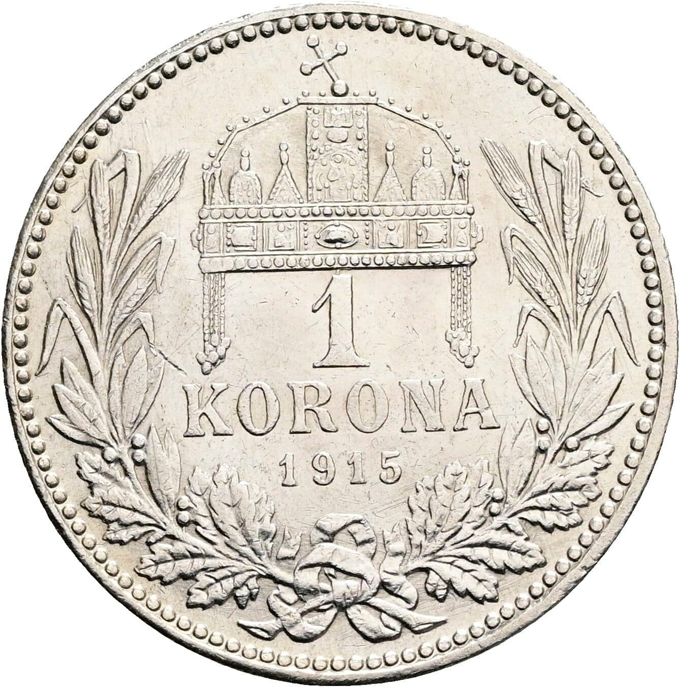 1 Korona Franz Joseph I. 1848-1916 1915 KB, Kremnitz – Rückseite