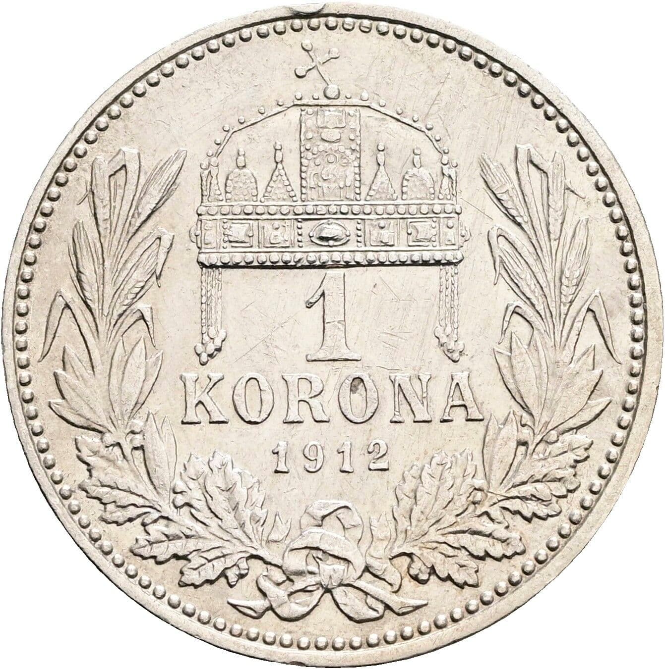 1 Korona Franz Joseph I. 1848-1916 1912 KB, Kremnitz – Rückseite
