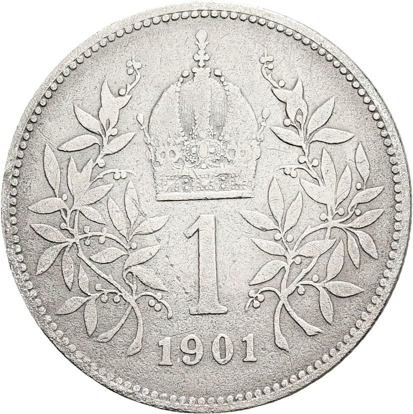 1 Krone Franz Joseph I. 1848-1916 1901 – Rückseite