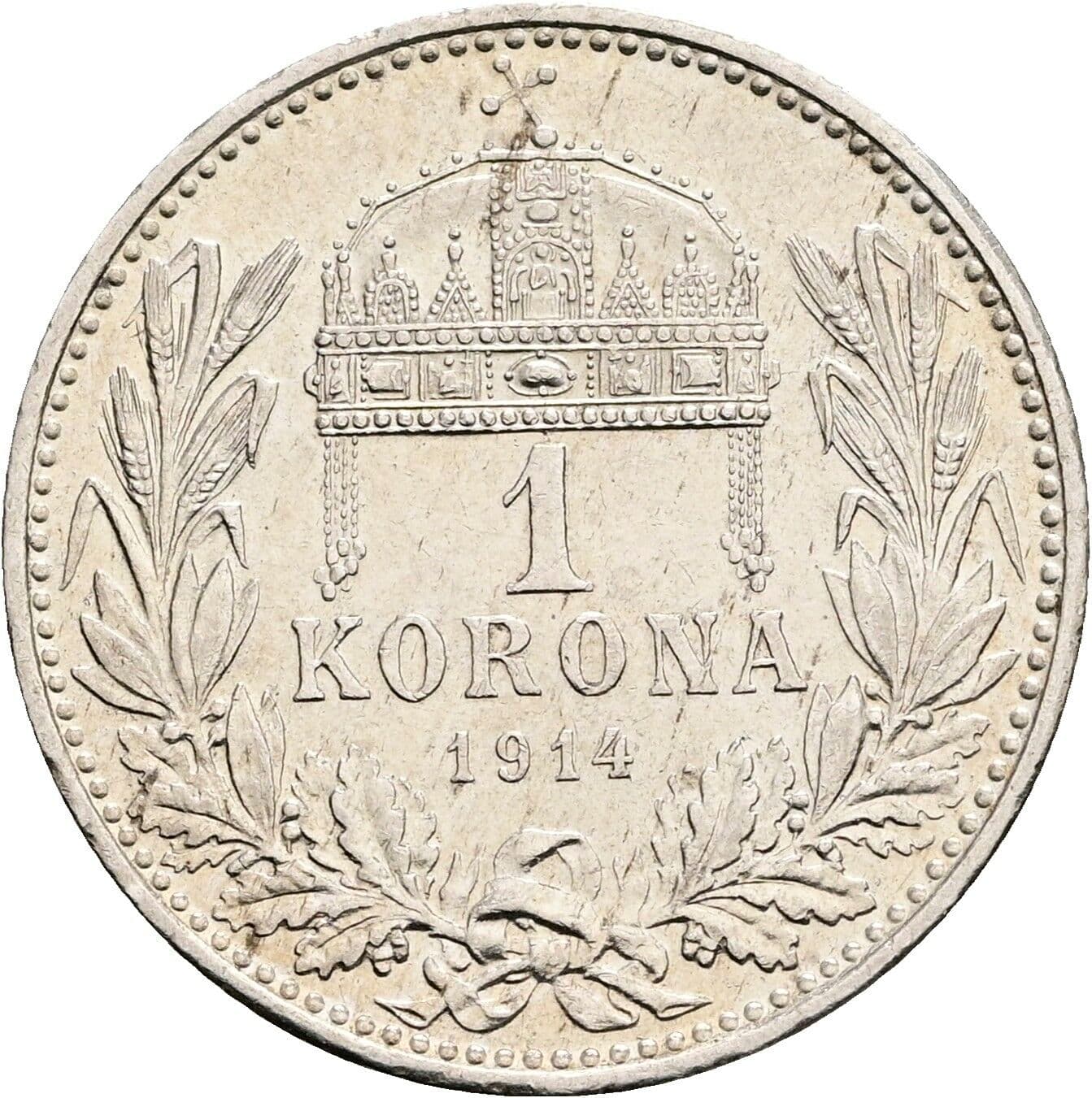 1 Korona Franz Joseph I. 1848-1916 1914 KB, Kremnitz – Rückseite