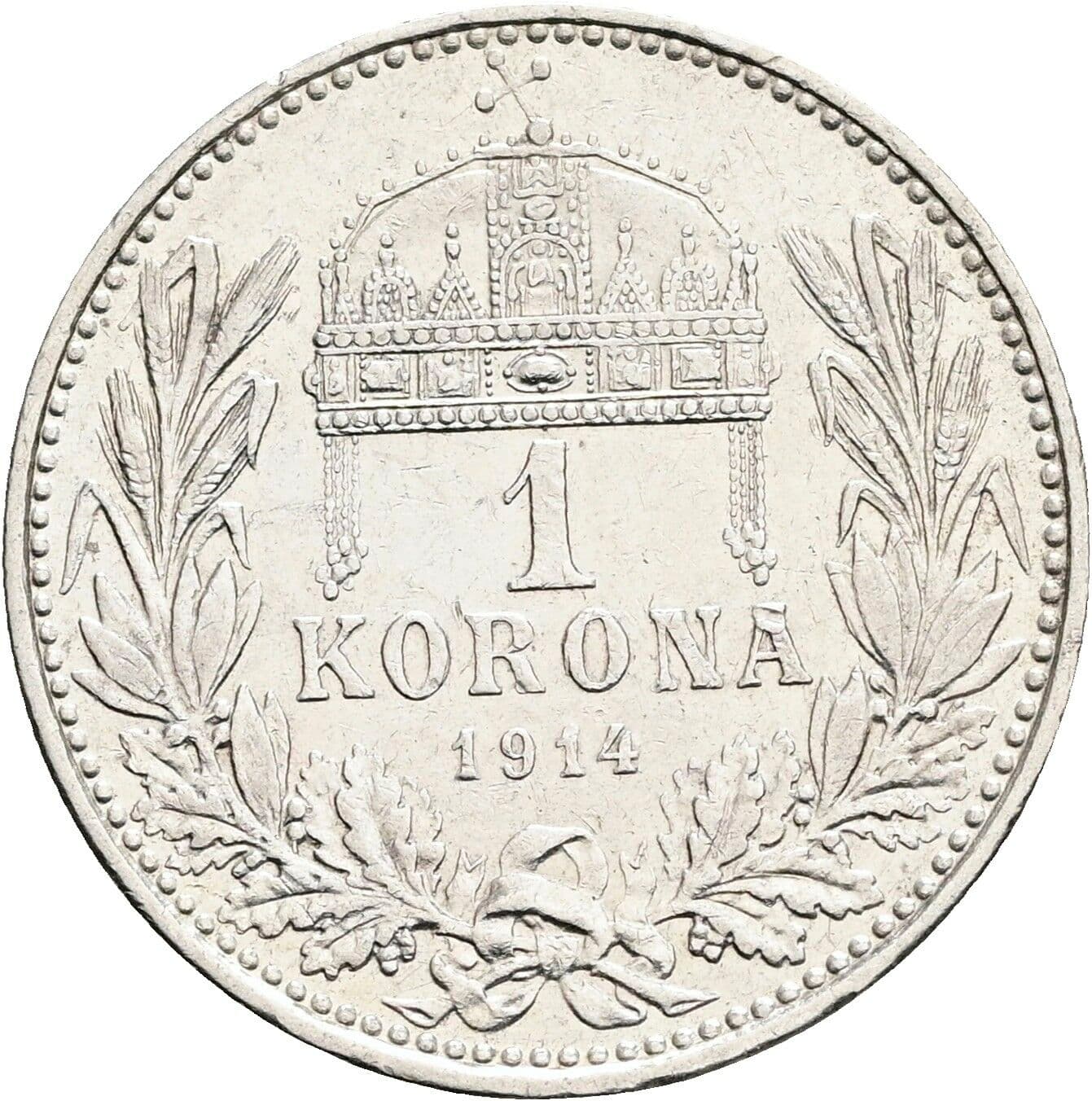 1 Korona Franz Joseph I. 1848-1916 1914 KB, Kremnitz – Rückseite