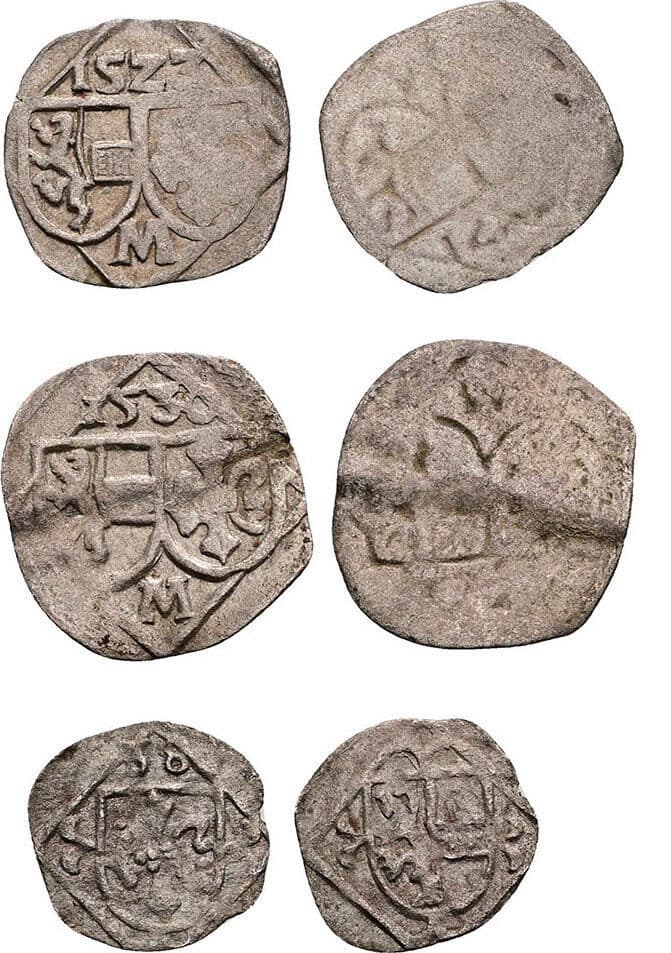 Lot mit 5 Stk. Heller, Pfennig, Halbbatzen