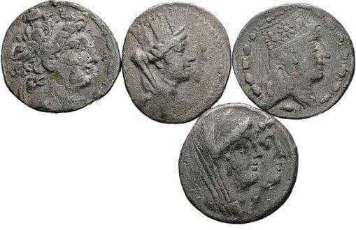 Griechen Lot mit 4 Stück Zinn-Replika