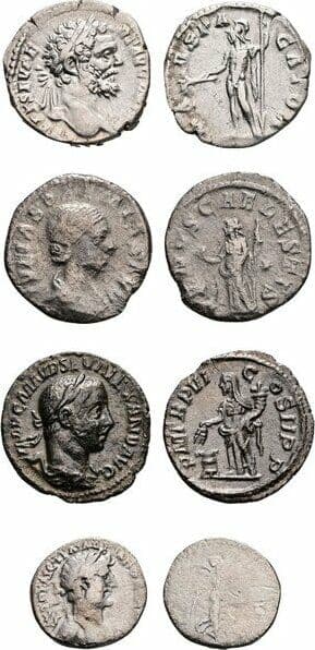 Rom Lot 3x Denare 1x Hemidrachme – Vorderseite