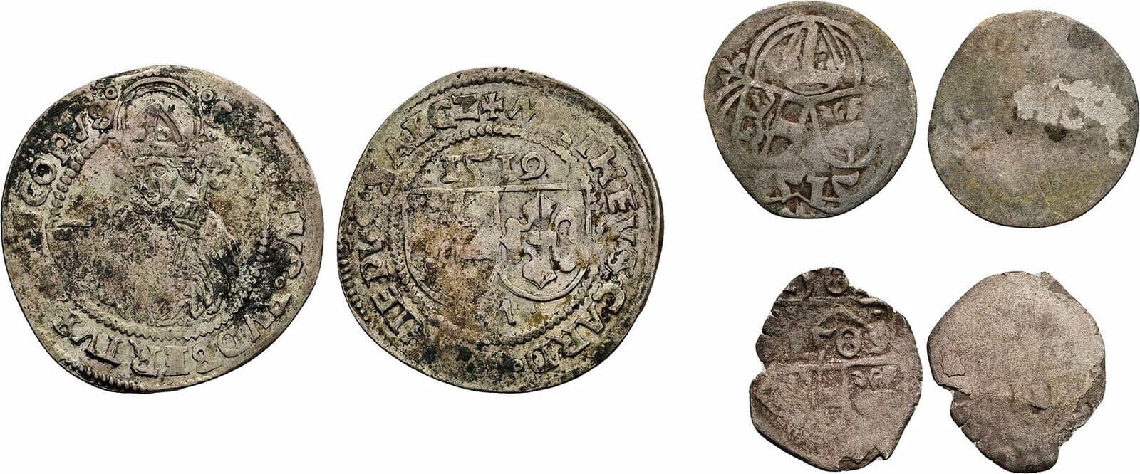 Lot mit 3 Stück Batzen, Zweier, Pfennig