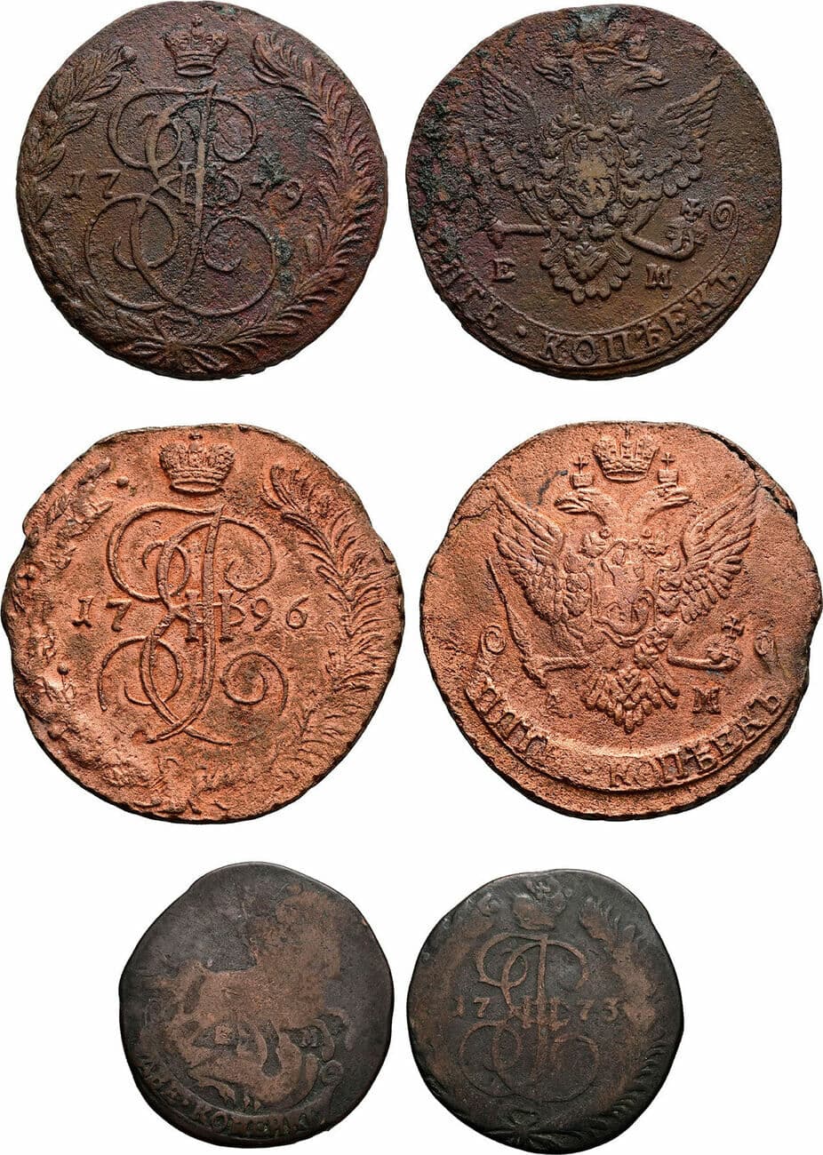 5 Kopeken, 2 Kopeken Lot 3 Stück