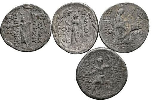 Griechen Lot mit 4 Stück Zinn-Replika