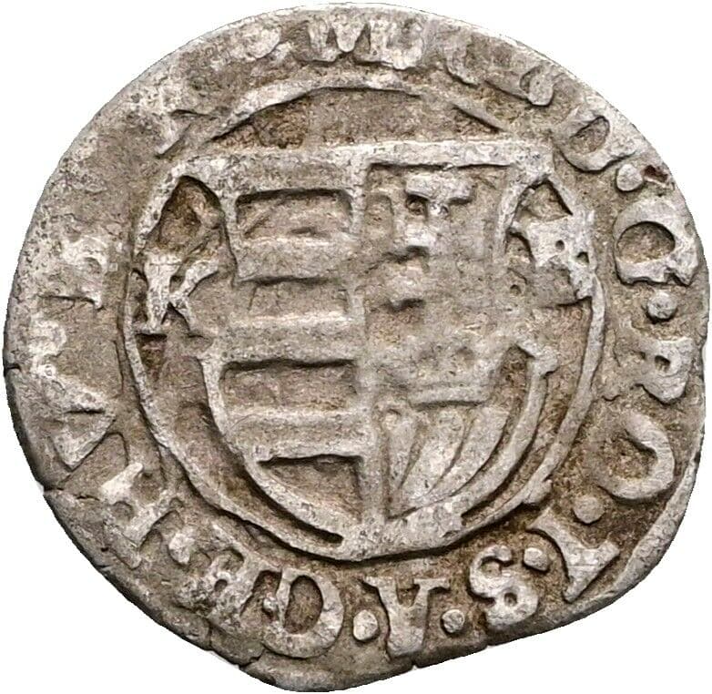 Denar Matthias 1612-1619 1617 KB, Kremnitz – Rückseite
