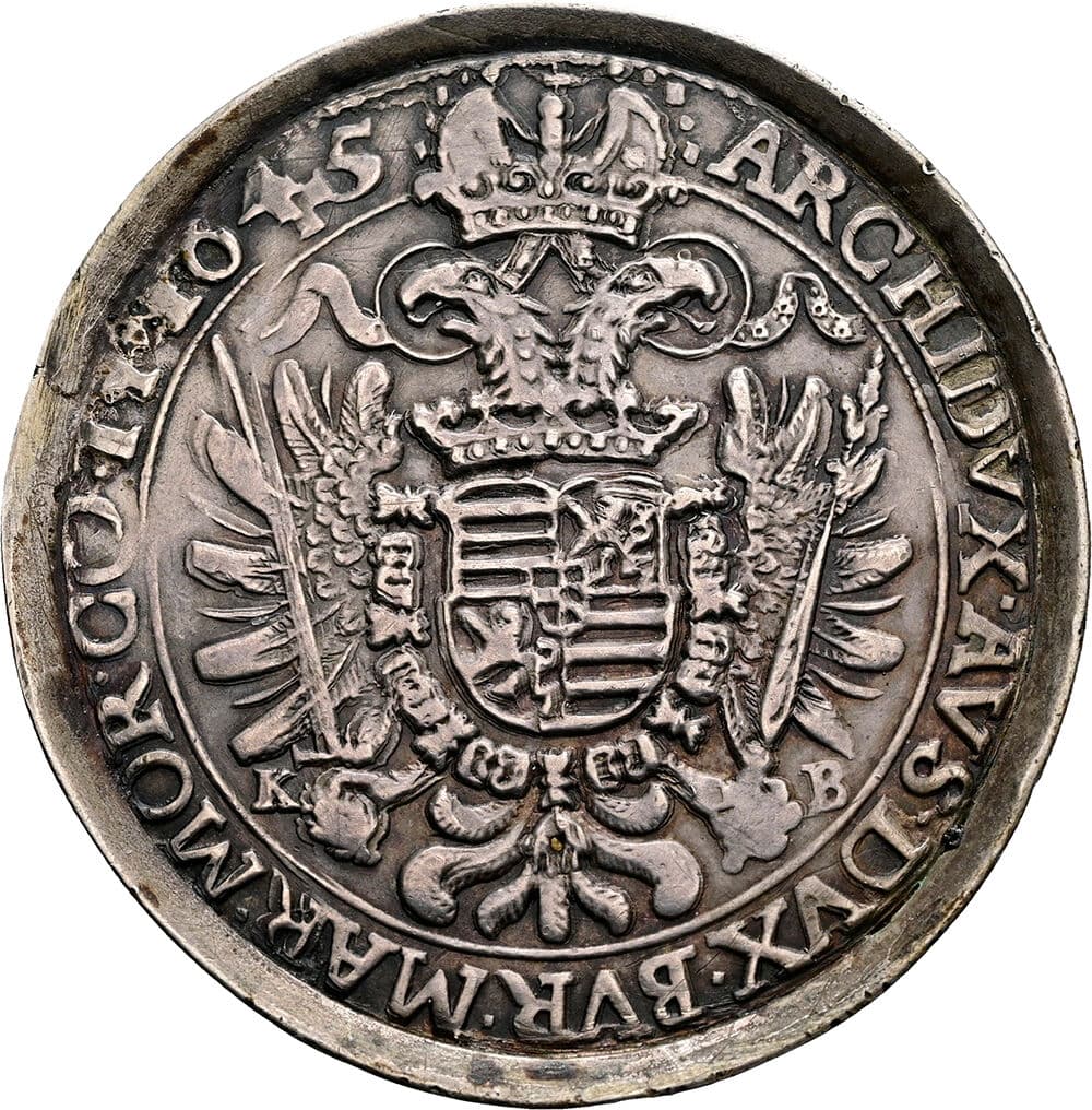 Taler Ferdinand III. 1637-1657 1645 KB, Kremnitz – Rückseite