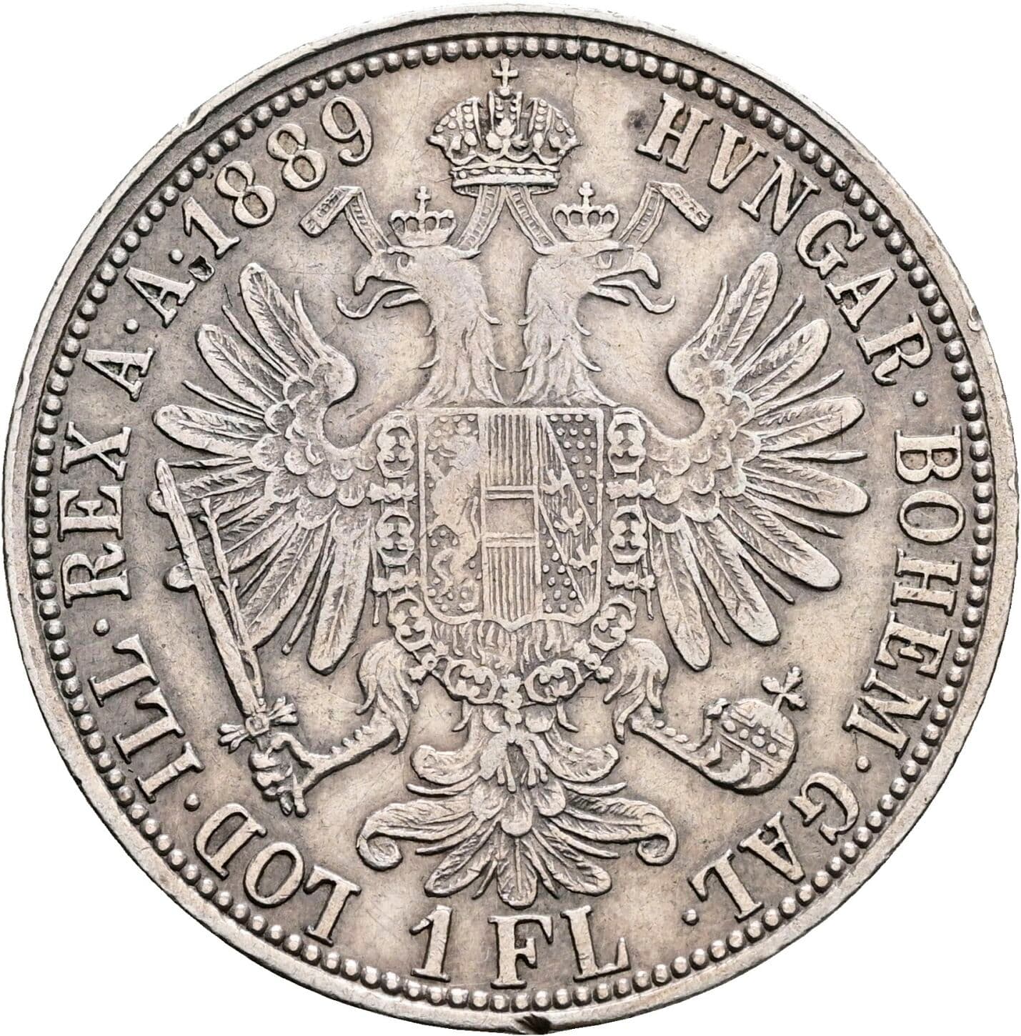 1 Gulden Franz Joseph I. 1848-1916 1889 – Rückseite
