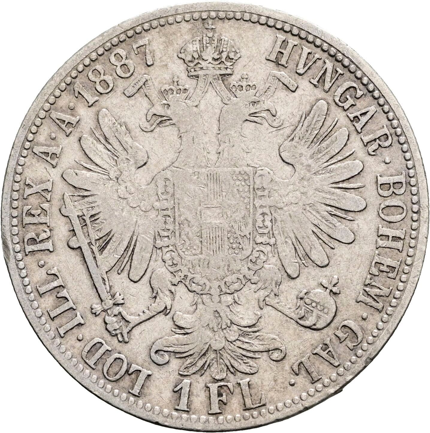 1 Gulden Franz Joseph I. 1848-1916 1887 – Rückseite