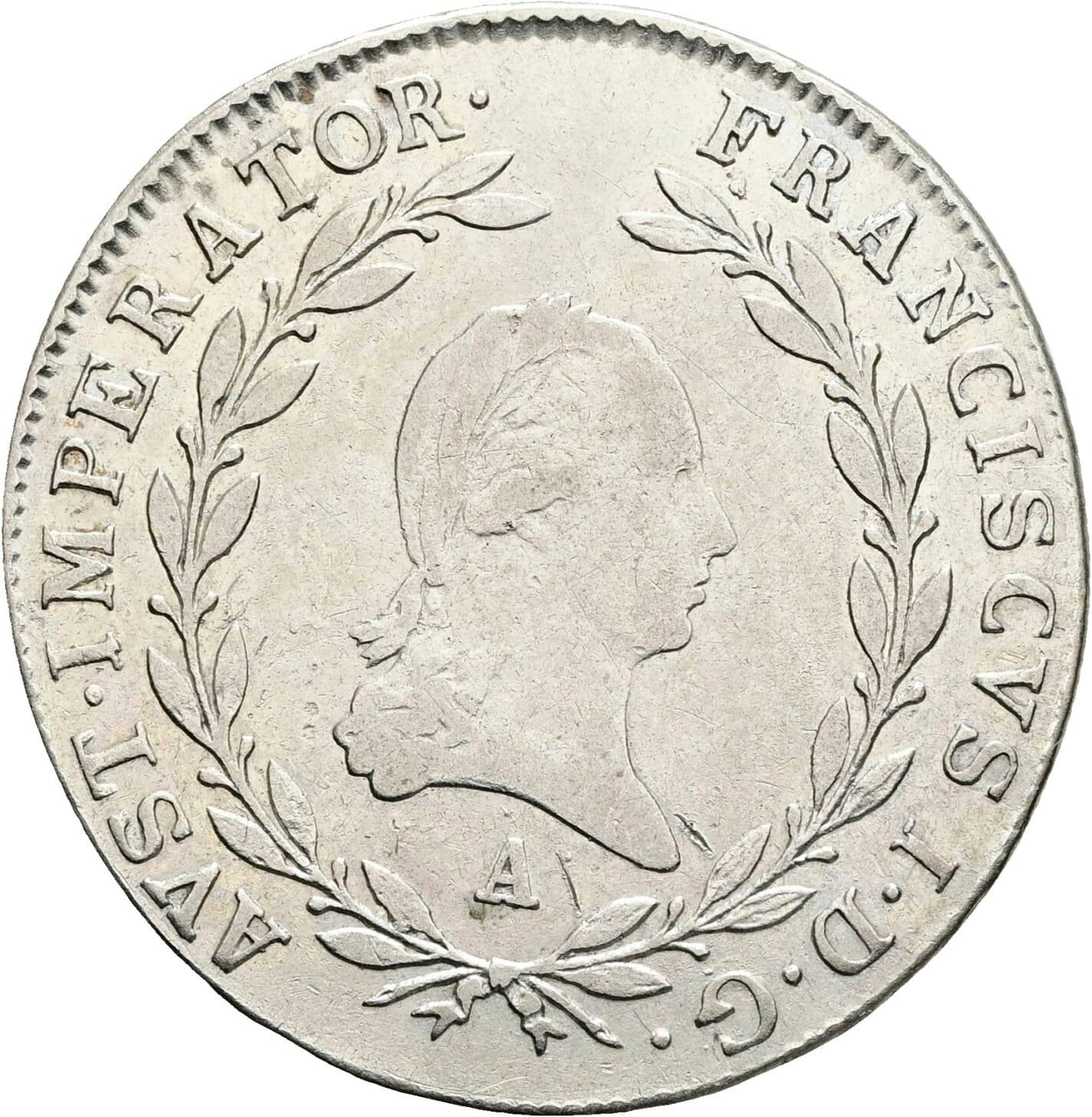 20 Kreuzer Franz II. (I). 1792-1835 1808 A, Wien – Vorderseite
