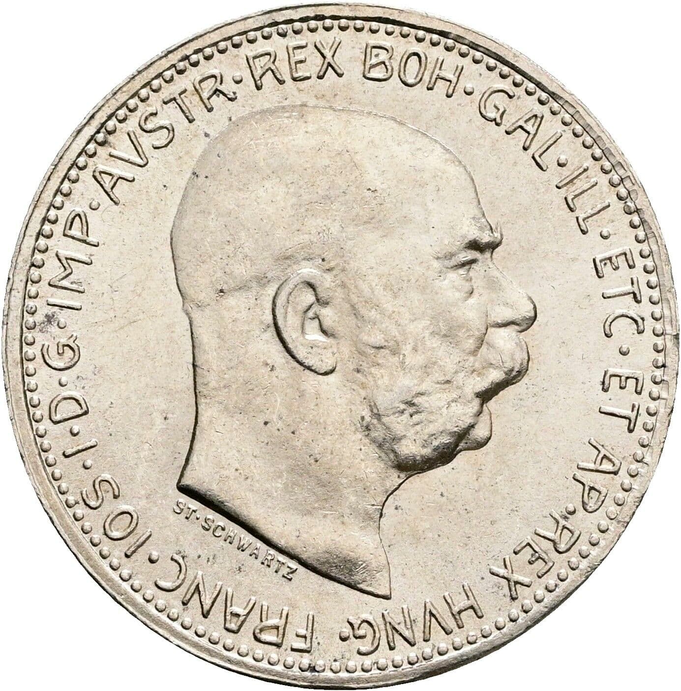 1 Krone Franz Joseph I. 1848-1916 1914 – Vorderseite