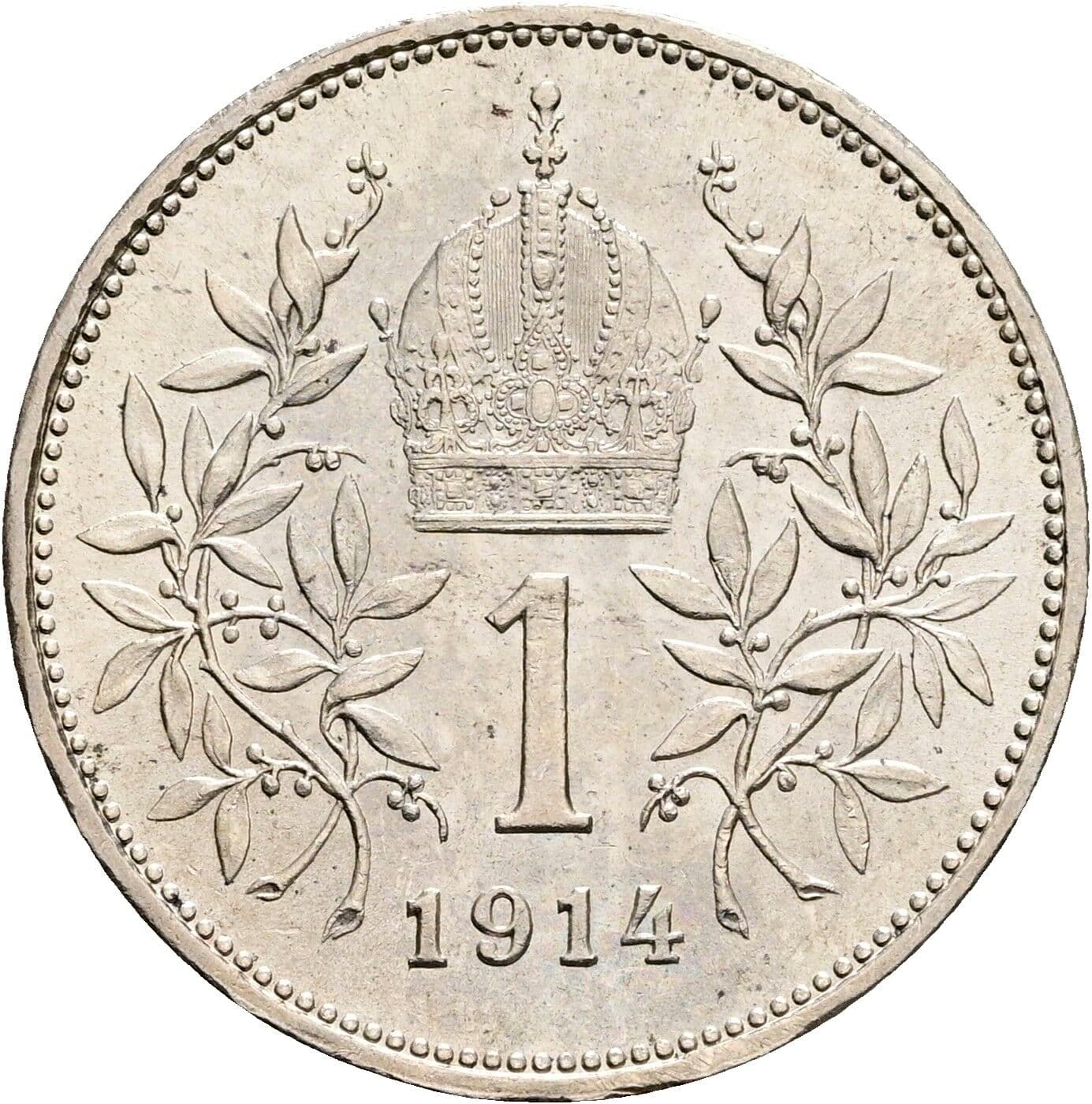 1 Krone Franz Joseph I. 1848-1916 1914 – Rückseite