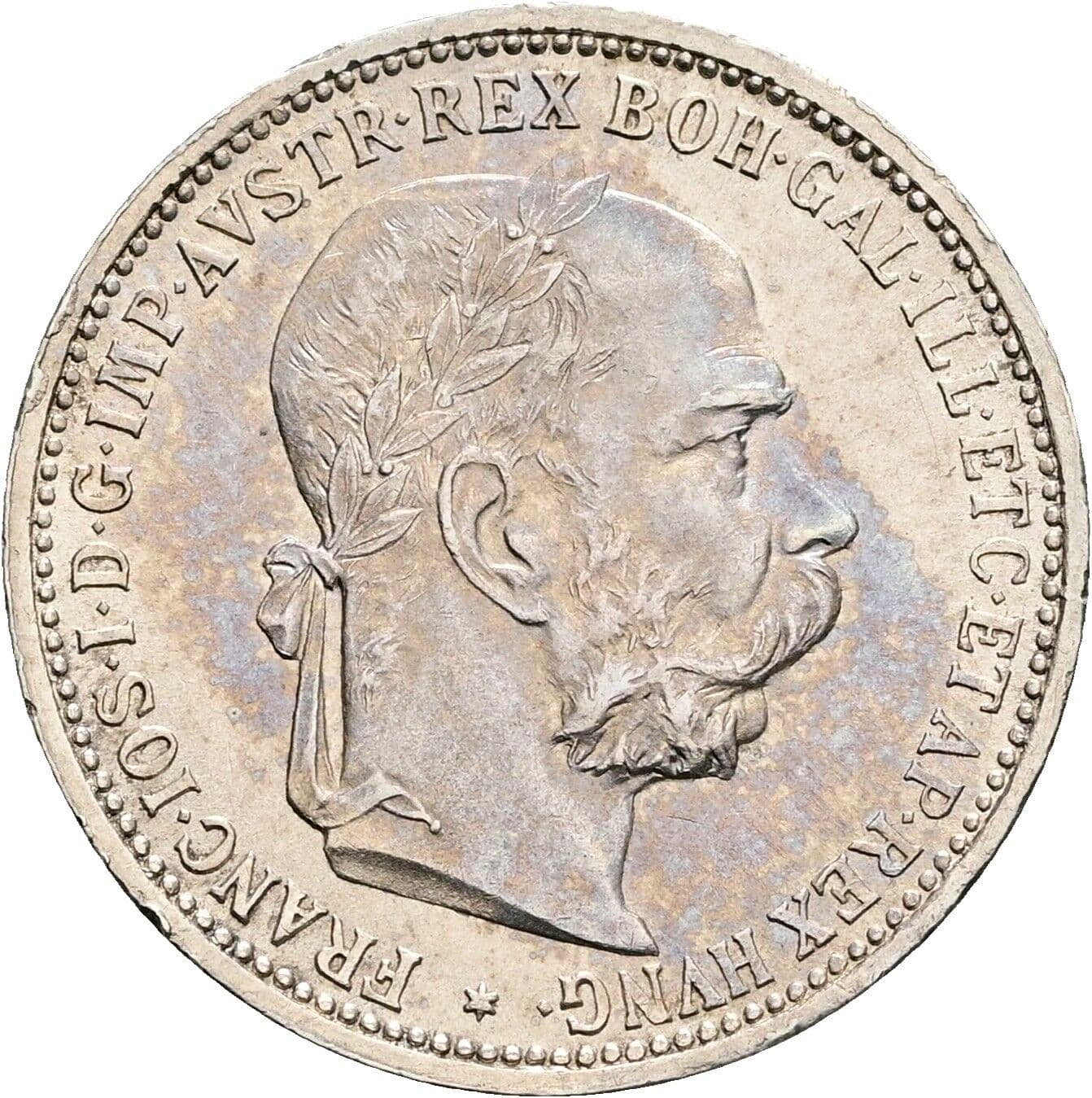 1 Krone Franz Joseph I. 1848-1916 1893 – Vorderseite