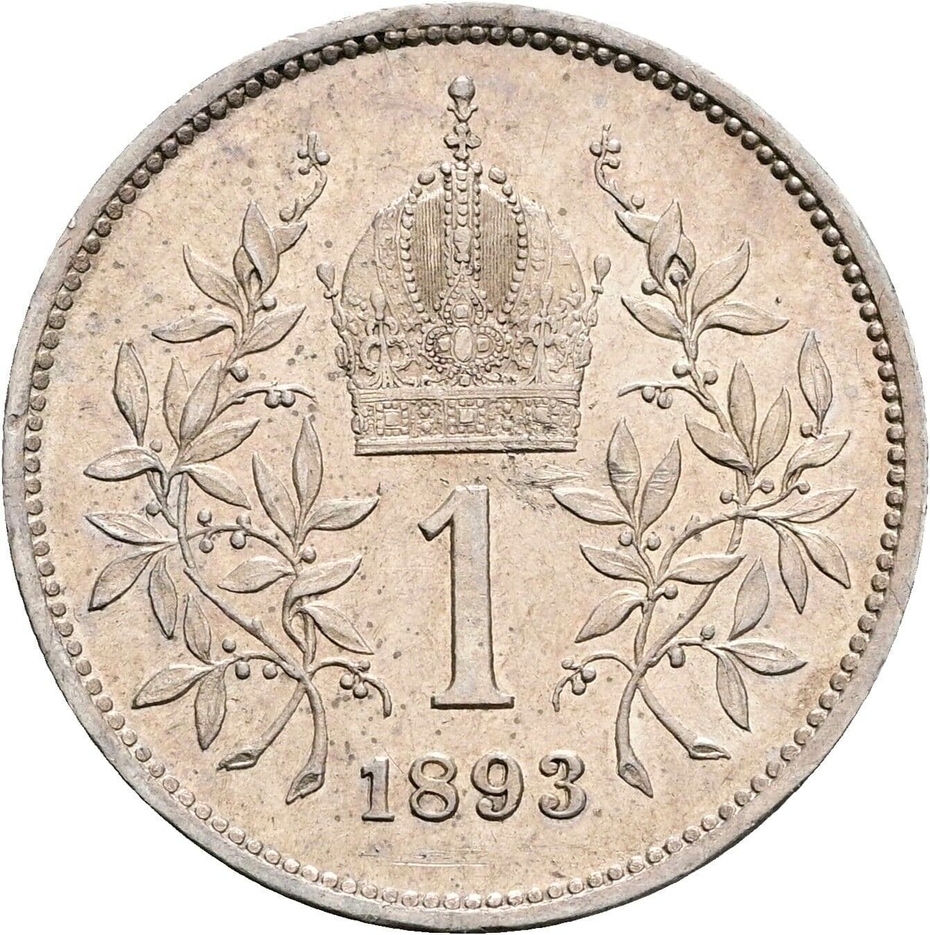 1 Krone Franz Joseph I. 1848-1916 1893 – Rückseite