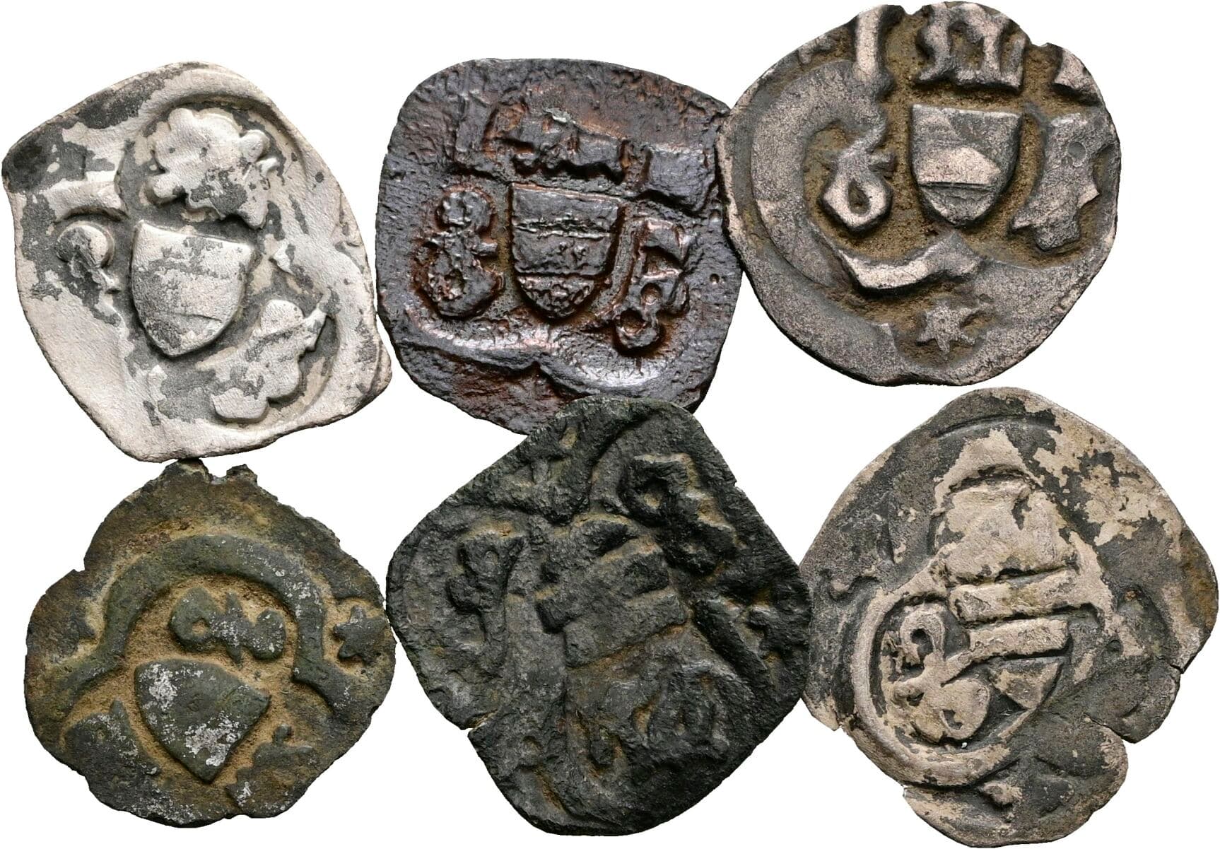Lot mit 6 Pfennigen