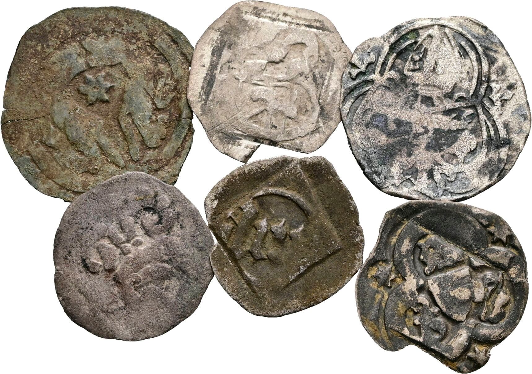 Lot mit 6 Stück Zweiern und Pfennigen