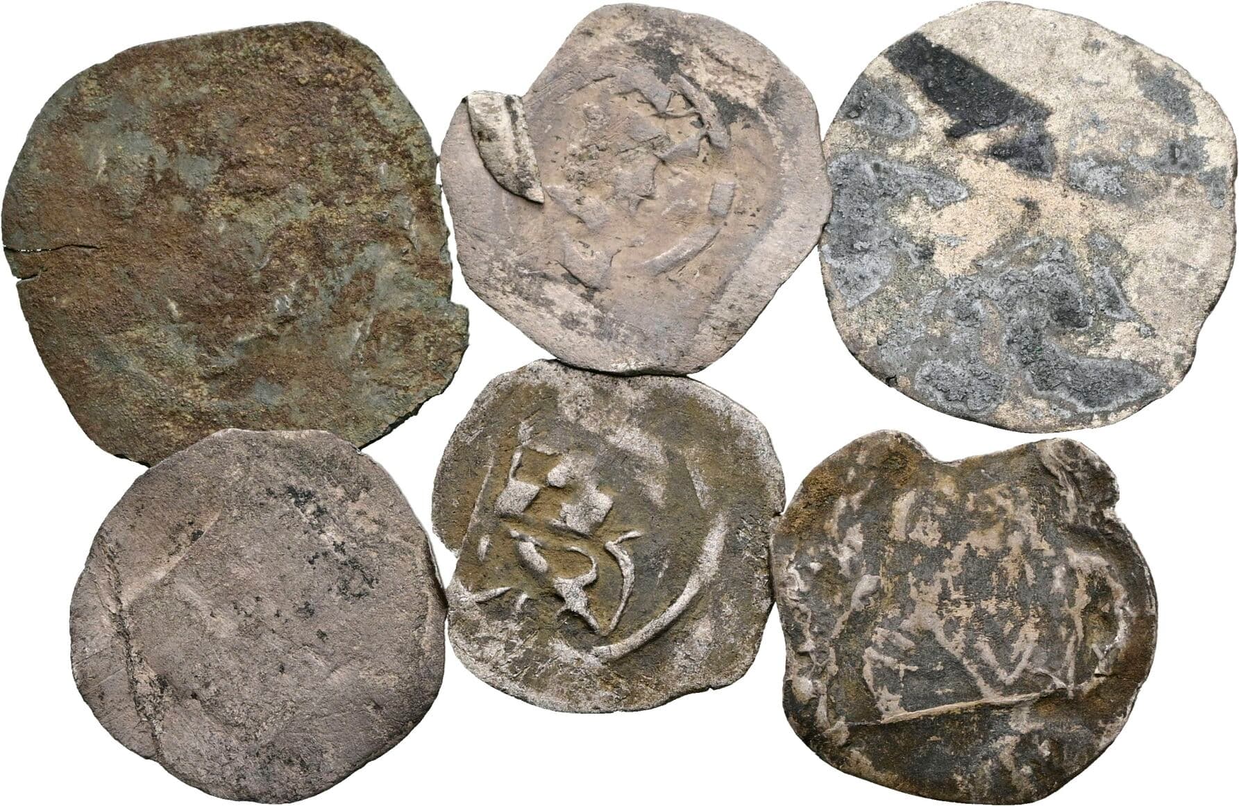 Lot mit 6 Stück Zweiern und Pfennigen