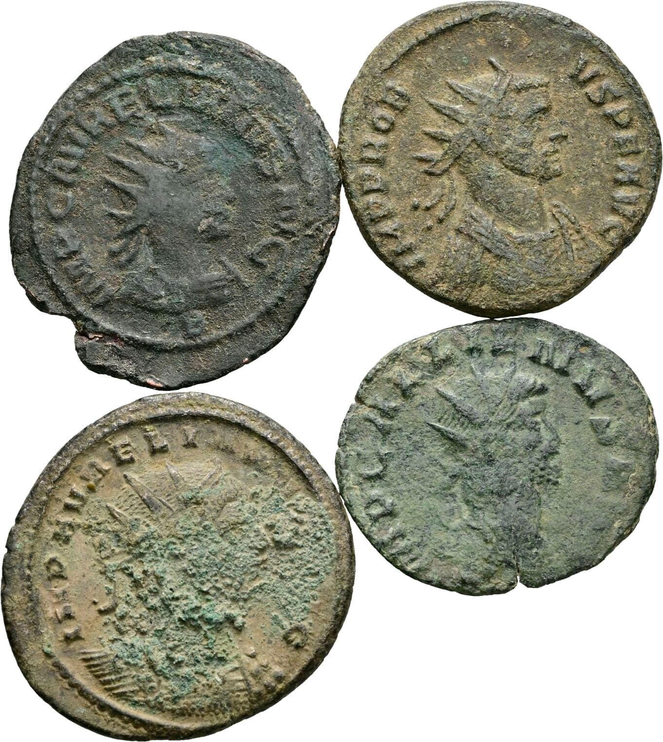 Lot 4 Antoniniane, Folles – Vorderseite