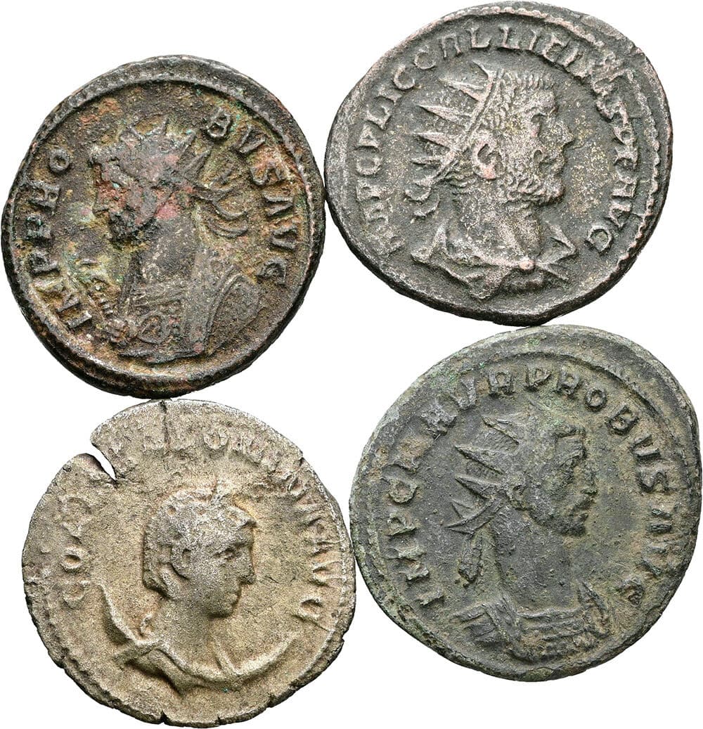 Lot 4 Antoniniane, Folles – Vorderseite
