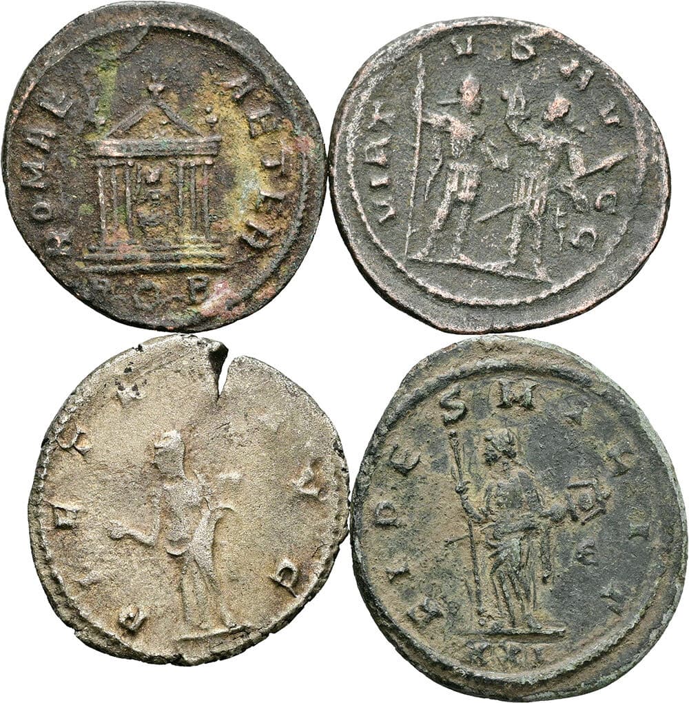 Lot 4 Antoniniane, Folles – Rückseite
