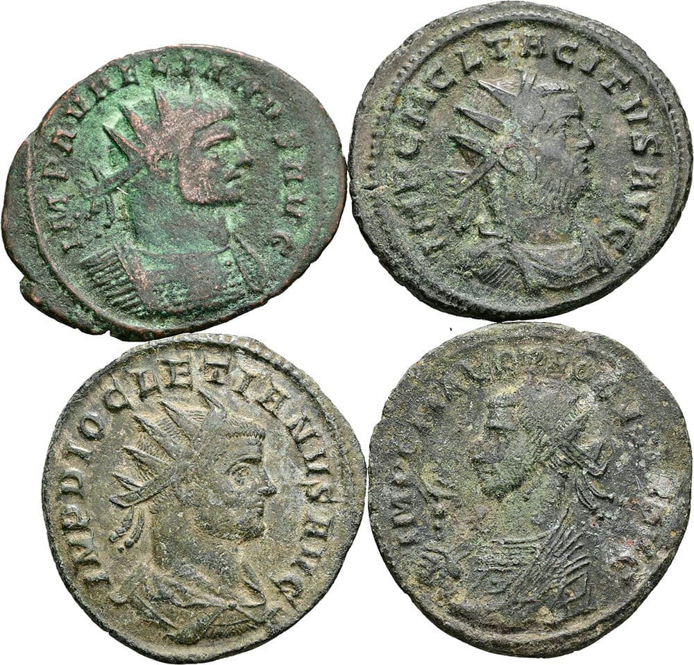 Lot 4 Antoniniane, Folles – Vorderseite