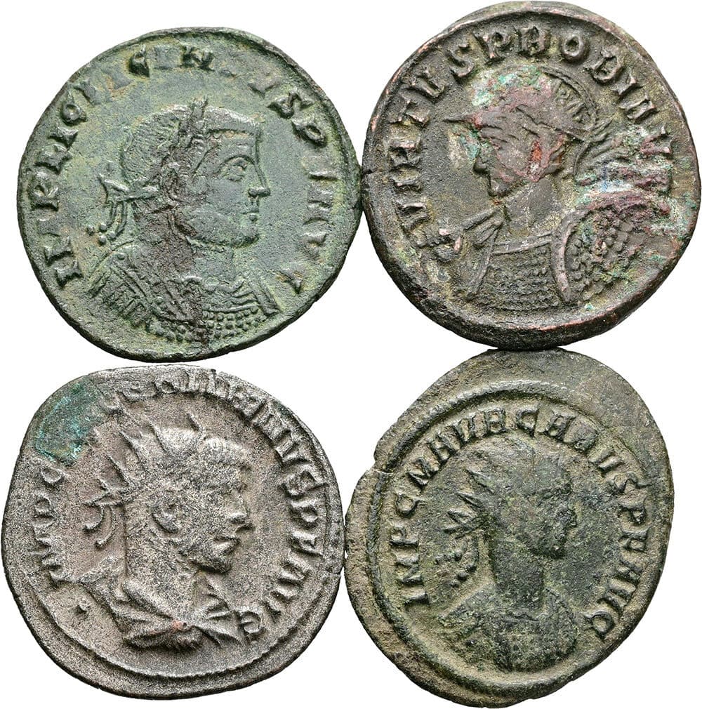 Lot 4 Antoniniane, Folles – Vorderseite
