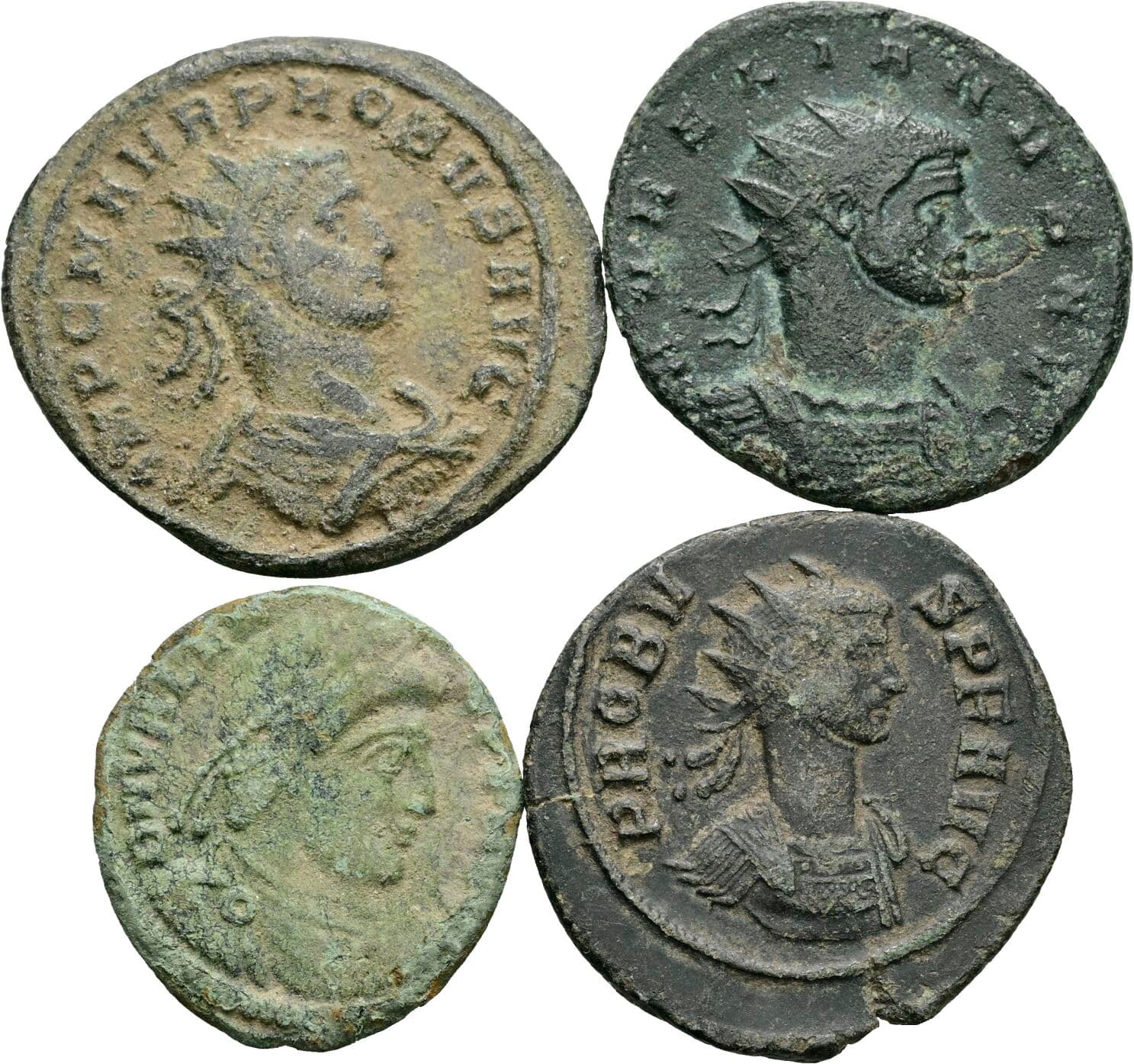 Lot 4 Antoniniane, Folles – Vorderseite