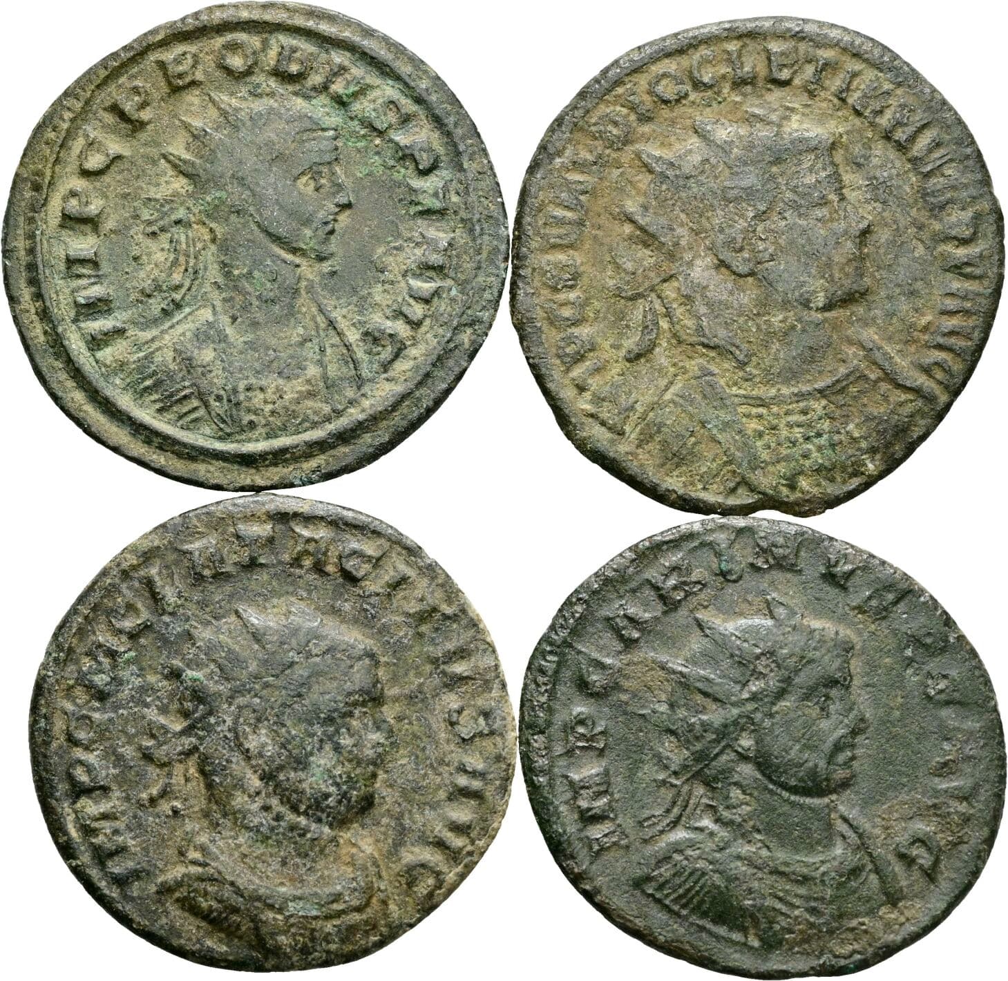 Lot 4 Antoniniane, Folles – Vorderseite