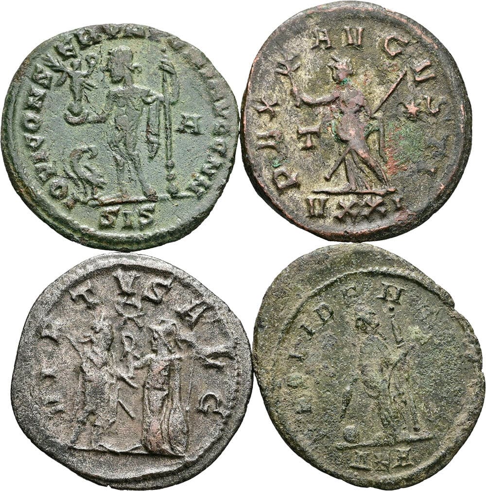 Lot 4 Antoniniane, Folles – Rückseite