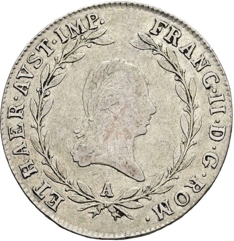 20 Kreuzer Franz II. (I.) 1792-1835 1806 A, Wien – Vorderseite