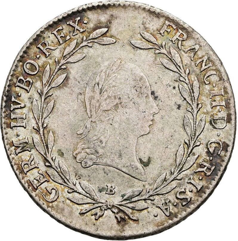 20 Kreuzer Franz II. (I.) 1792-1835 1802 B, Kremnitz – Vorderseite