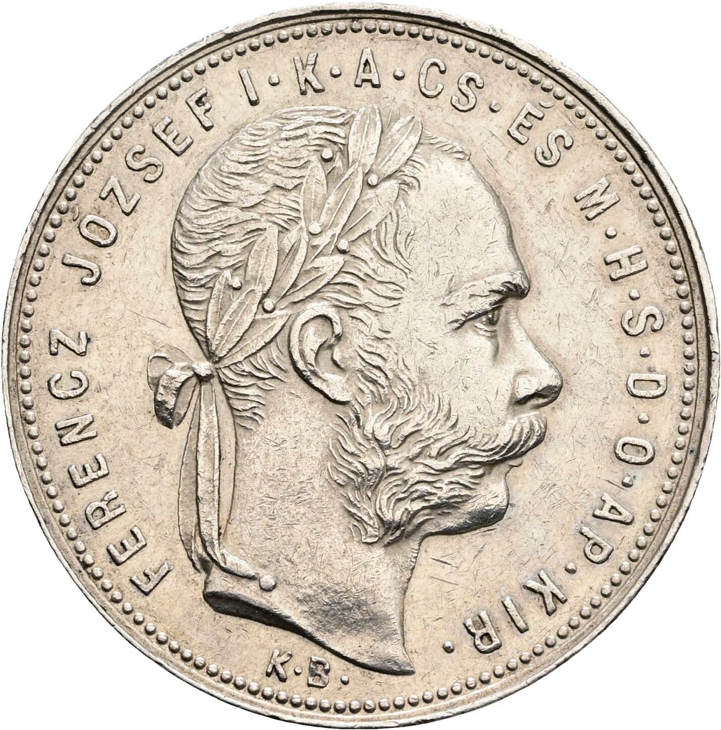 1 Forint Franz Joseph I. 1848-1916 1881 KB, Kremnitz – Vorderseite