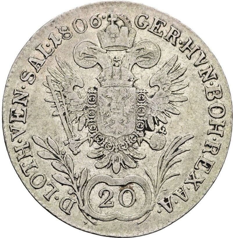 20 Kreuzer Franz II. (I.) 1792-1835 1806 A, Wien – Rückseite