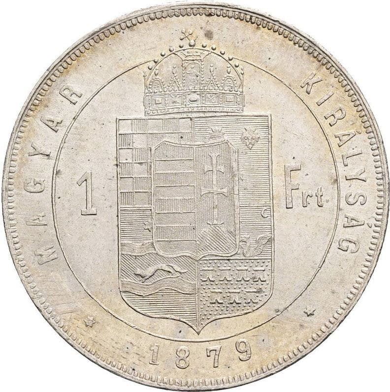 1 Forint Franz Joseph I. 1848-1916 1879 KB, Kremnitz – Rückseite