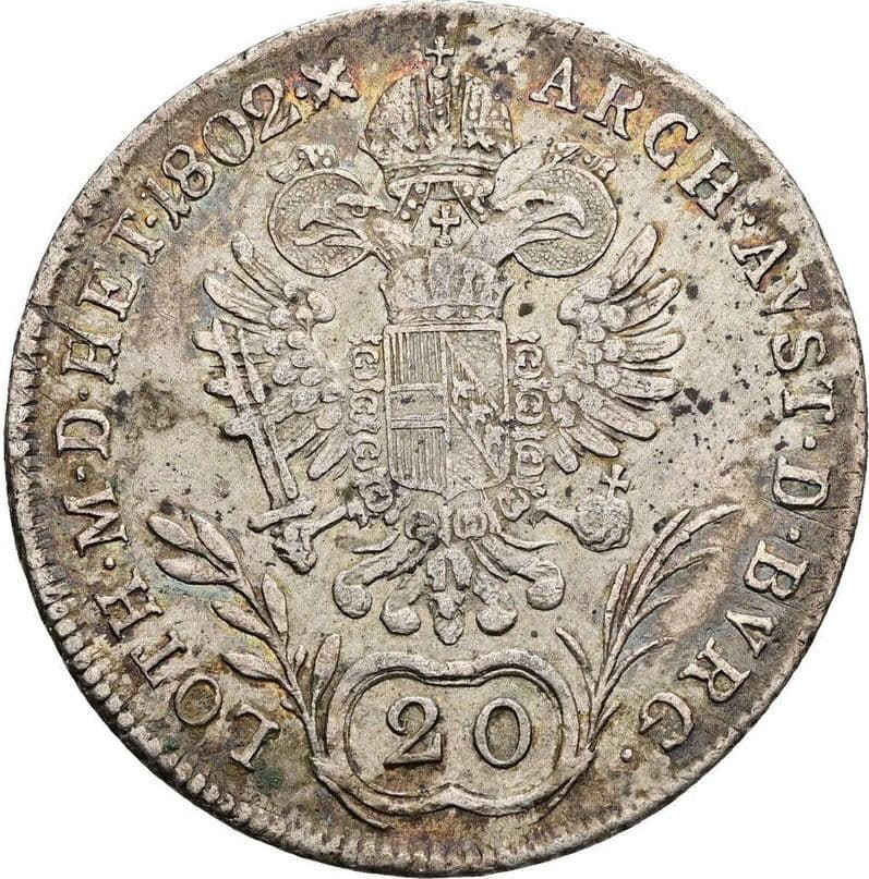 20 Kreuzer Franz II. (I.) 1792-1835 1802 B, Kremnitz – Rückseite