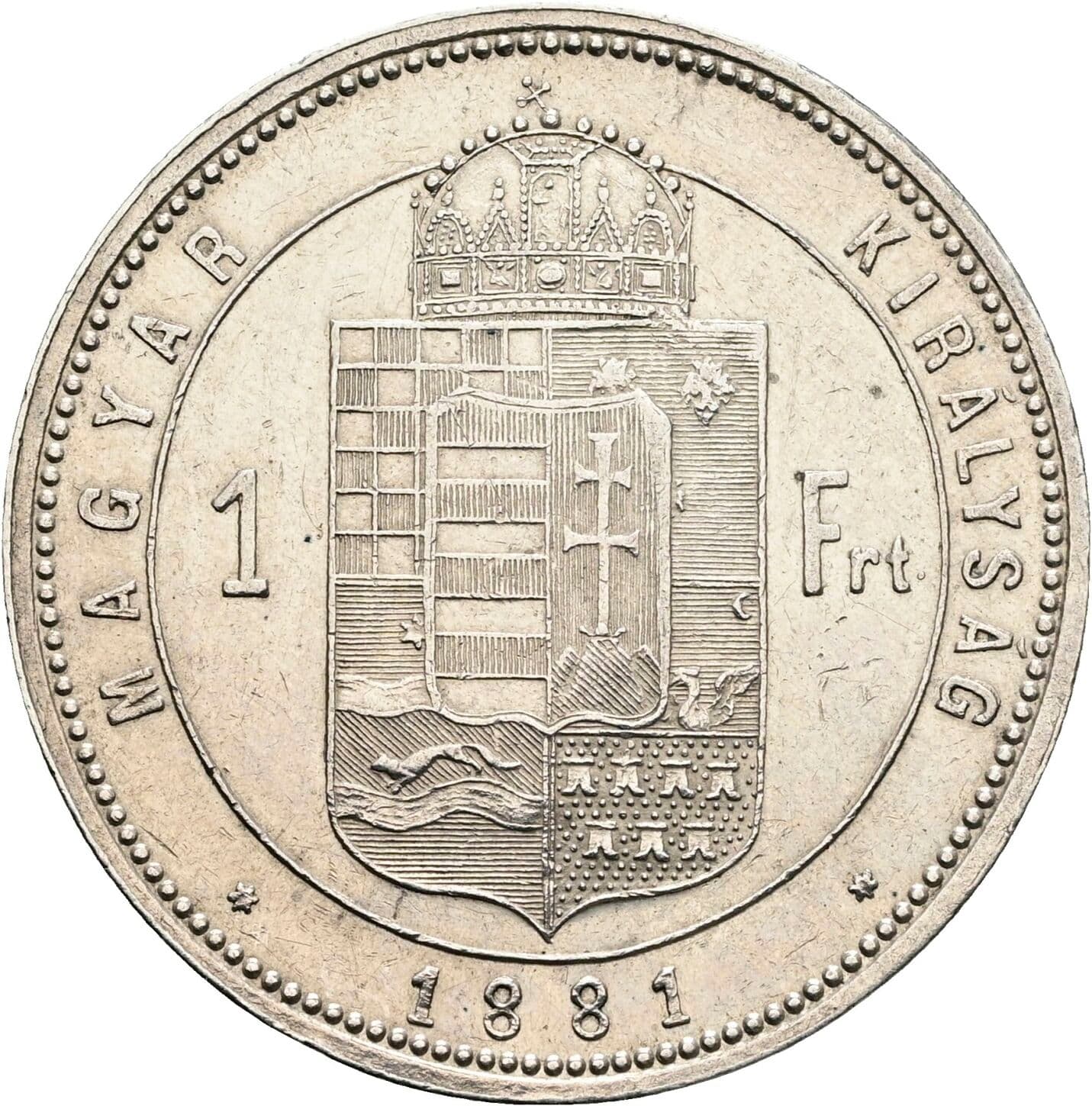 1 Forint Franz Joseph I. 1848-1916 1881 KB, Kremnitz – Rückseite