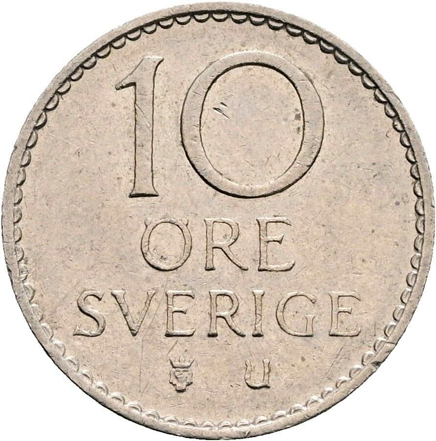 10 Öre Gustav VI. Adolf (1950-1973) 1968 – Vorderseite