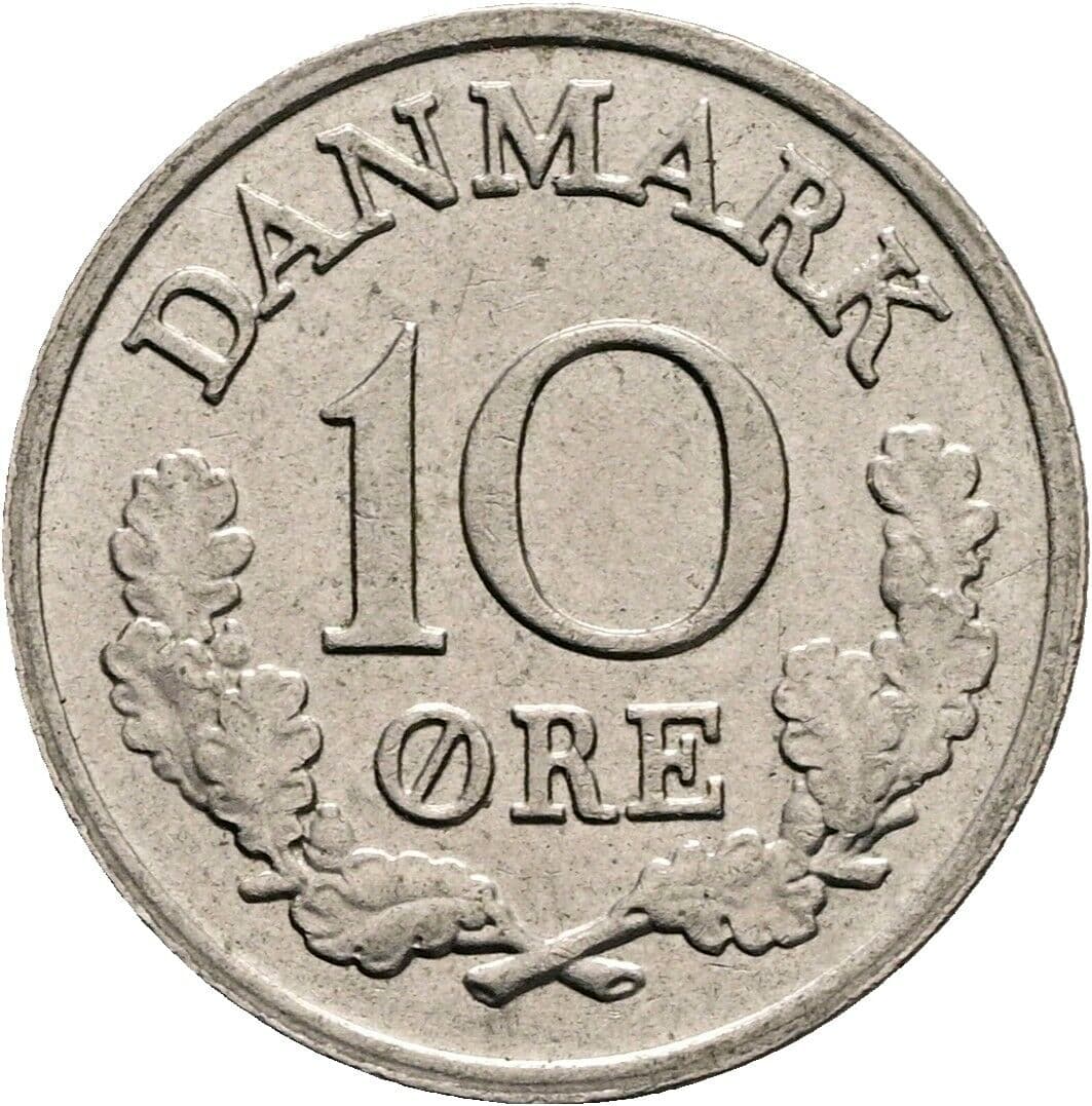 10 Öre Friedrich IX. (1947-1972) 1965 – Vorderseite
